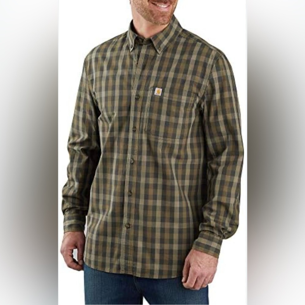 Carhartt men’s size large relaxed, fit button down long sleeve shirt